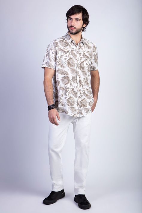 Camisa Estampada Palmera Fj Military-2