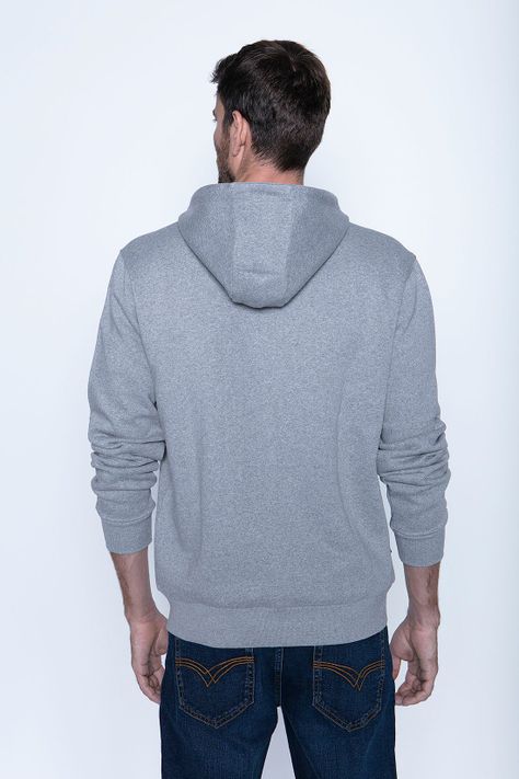 Polerón Básico Full Zipper Grey Melange-1
