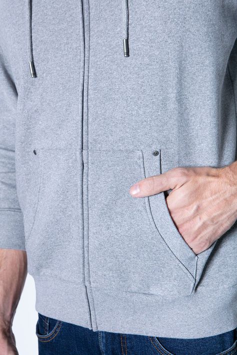 Polerón Básico Full Zipper Grey Melange-4