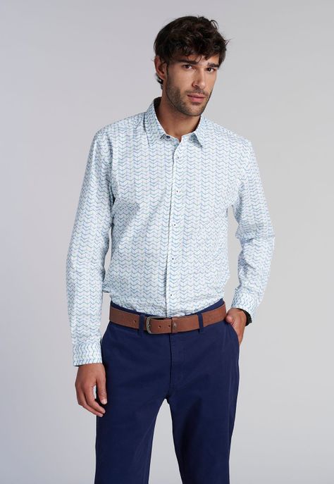 Camisa Estampada  Madison  Fj Green-0