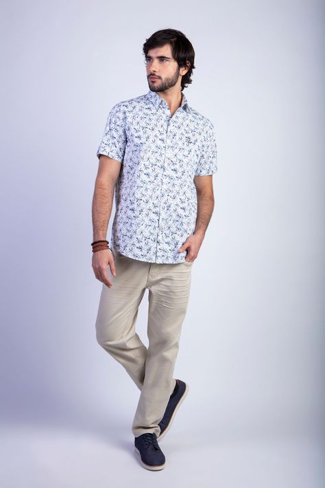 Camisa Estampada Cambridge Fj Navy-2