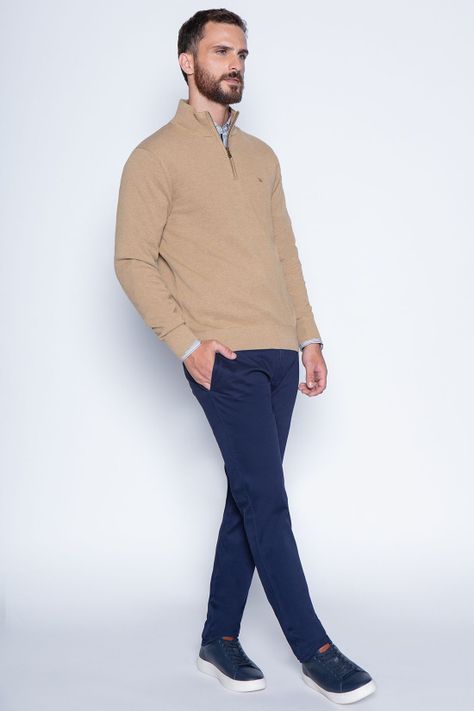 Sweater London Smart Casual L/S Camel-3