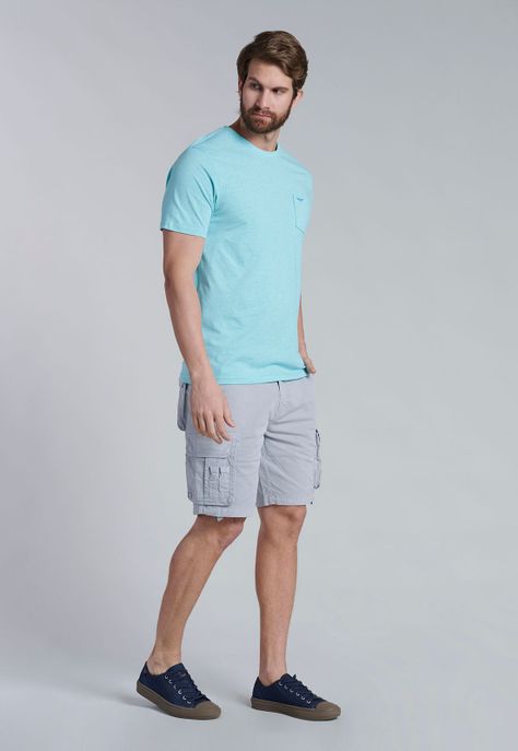 Polera Bolsillo Houston Lt Turquoise Melange-1