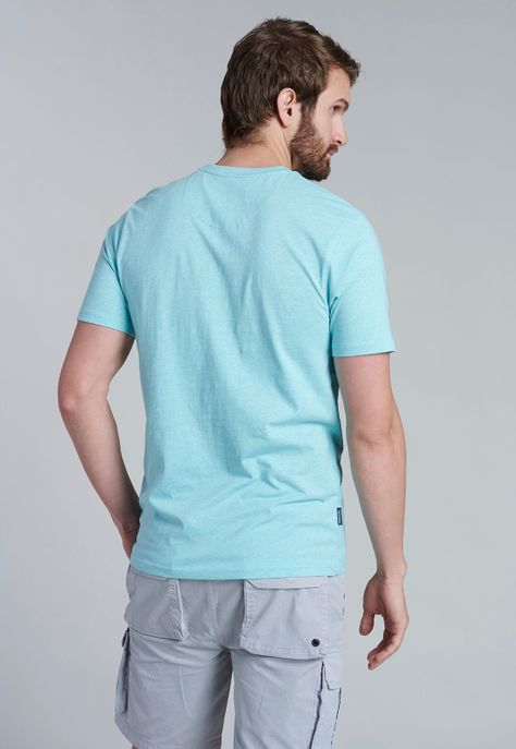 Polera Bolsillo Houston Lt Turquoise Melange-3