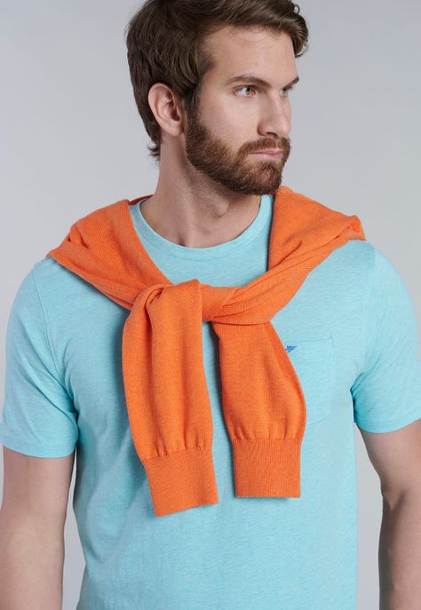 Polera Bolsillo Houston Lt Turquoise Melange-4