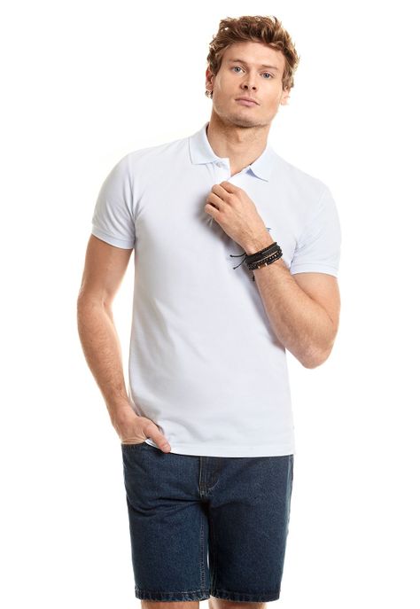 Polera Polo Básica White-0