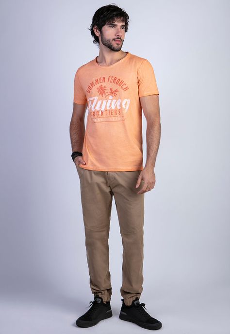 Polera Dirty Wash Seatle Orange-2