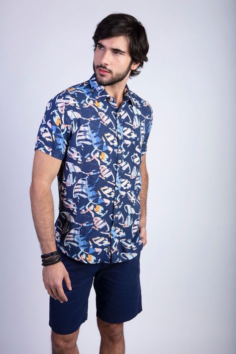Camisa Estampada Dakota Fj Navy-0