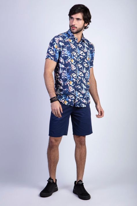 Camisa Estampada Dakota Fj Navy-2