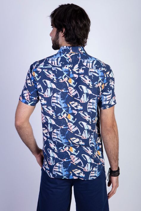 Camisa Estampada Dakota Fj Navy-1