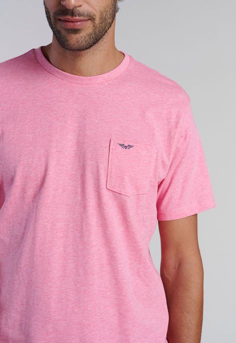 Polera Bolsillo Houston Fucsia Melan-2