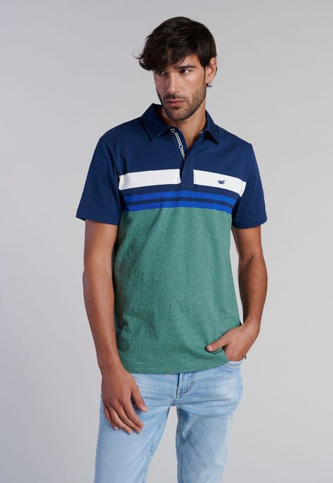 Polera Polo Rayas Chicago Lt Gree Melange-0