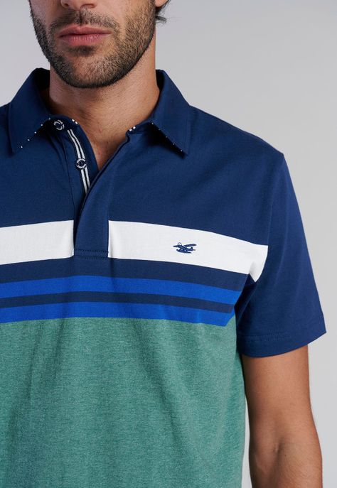 Polera Polo Rayas Chicago Lt Gree Melange-2