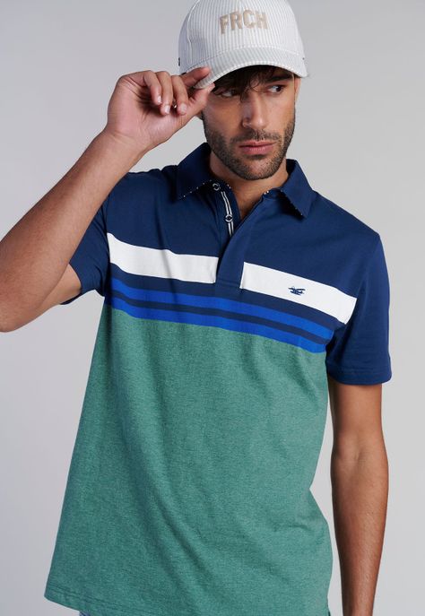 Polera Polo Rayas Chicago Lt Gree Melange-4