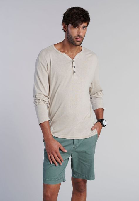 Polera Ml Henley New Jersey Sand-0