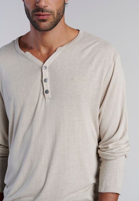 Polera Ml Henley New Jersey Sand-2