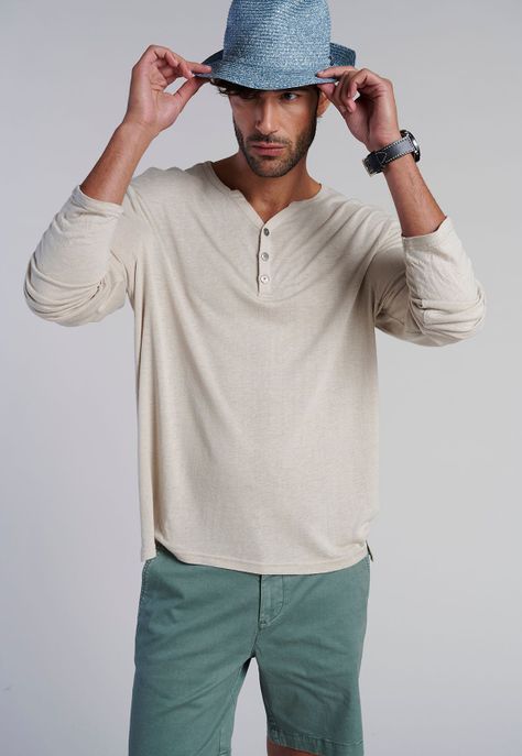Polera Ml Henley New Jersey Sand-4