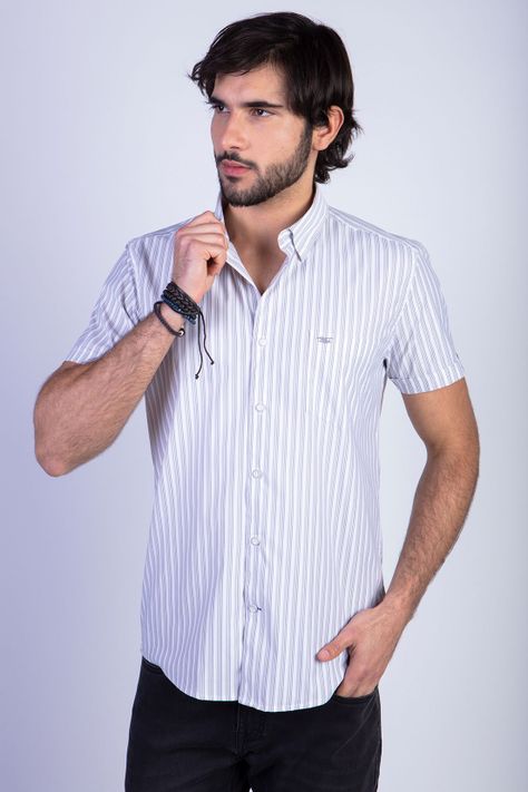 Camisa Listada Lancaster F Sand-0