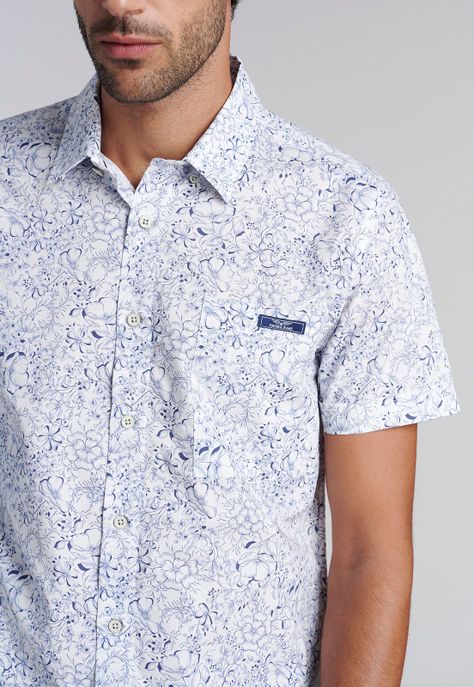 Camisa Estampada Hawai Fj Blue-2