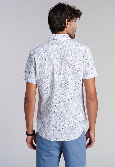 Camisa Estampada Hawai Fj Blue-3