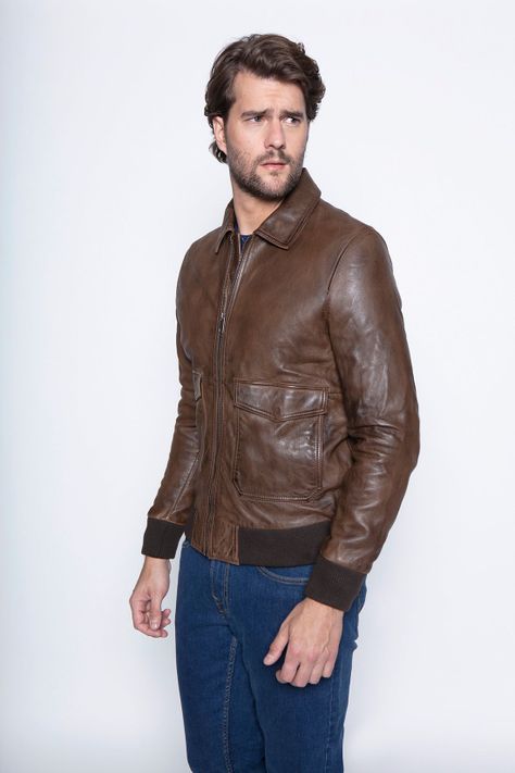 Chaqueta Central Leather Tabacco-0