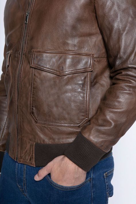 Chaqueta Central Leather Tabacco-3