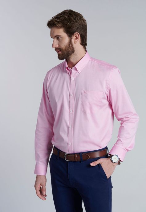 Camisa Smart Casual Oxford Fucsia-0