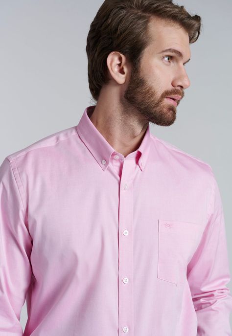 Camisa Smart Casual Oxford Fucsia-2