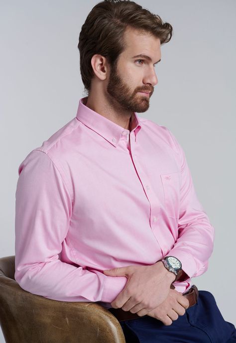 Camisa Smart Casual Oxford Fucsia-4