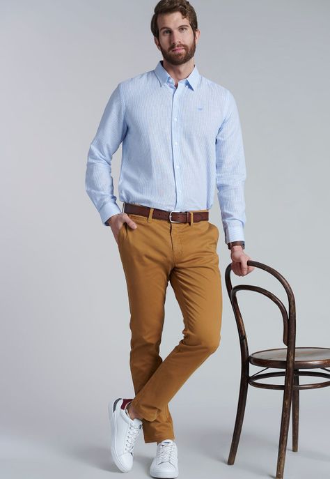 Pantalón Twill Camel Slim /31-4