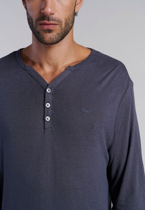 Polera Ml Henley New Jersey Metal-2