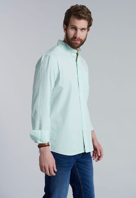 Camisa Garment Dyed Sport Fj Lt Ice-0