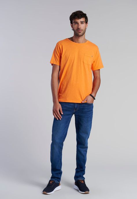 Polera Bolsillo Boston Orange-1