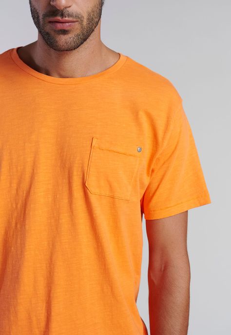 Polera Bolsillo Boston Orange-2