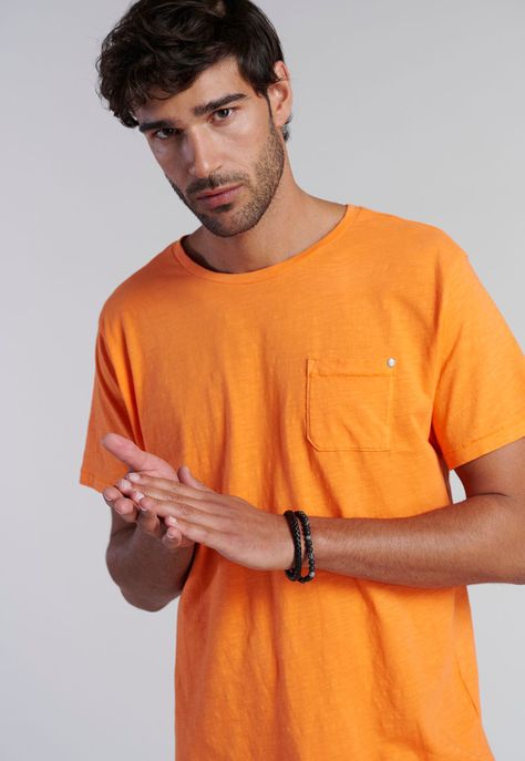 Polera Bolsillo Boston Orange-4