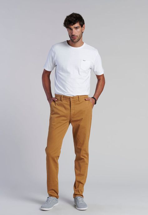 Pantalón Twill Camel Slim /33-1