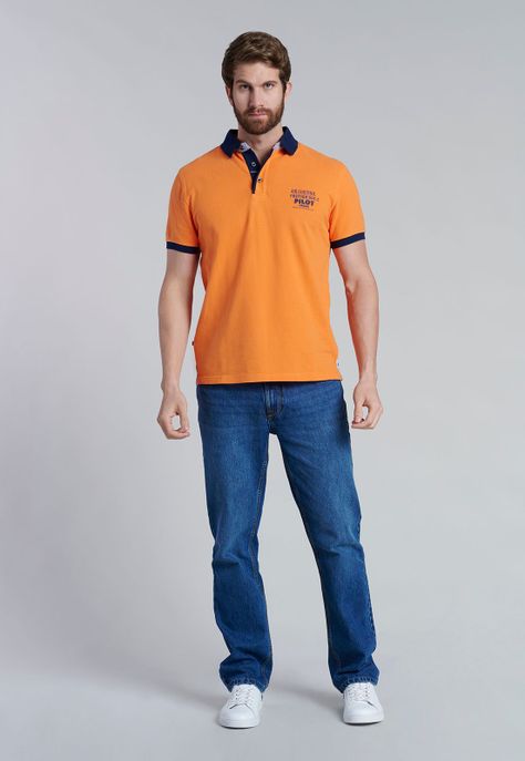 Polera Polo Denver Orange-1