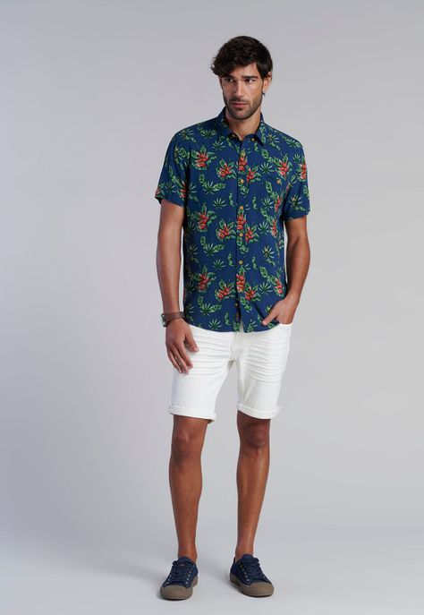 Camisa Estampada Dublin Fj Navy-1