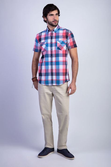 Camisa Checkered Nevada Fj Coral-2