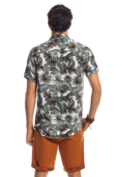 Camisa Manga Corta Estampada Michigan Fj Green-2