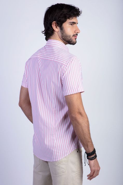 Camisa Listada Lancaster F Red-1