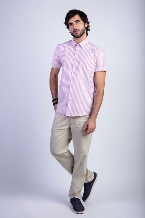 Camisa Listada Lancaster F Red-2
