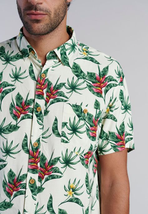 Camisa Estampada Dublin Fj Ecru-2