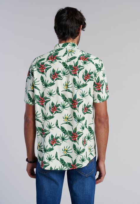 Camisa Estampada Dublin Fj Ecru-3
