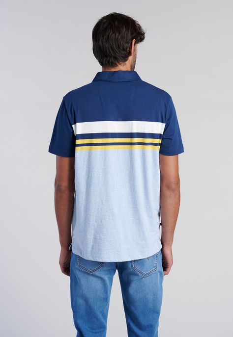 Polera Polo Rayas Chicago Sky Melange-3