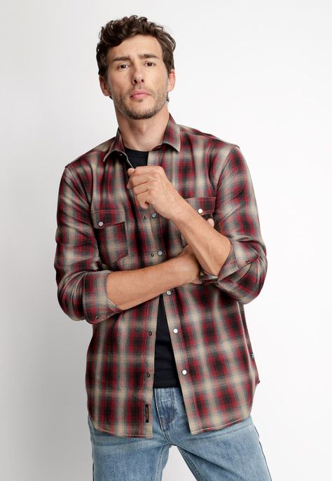 Camisa Checkered College Fj Red-0
