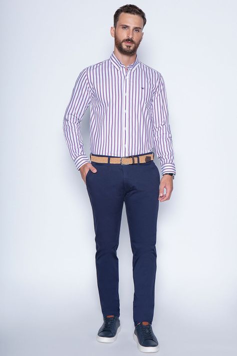 Camisa Striped Irving Sm Burgundy-3