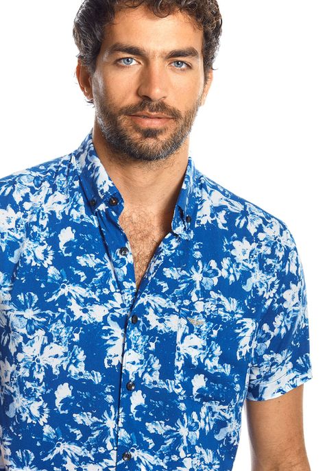 Camisa Manga Corta Estampada San Diego Blue-3