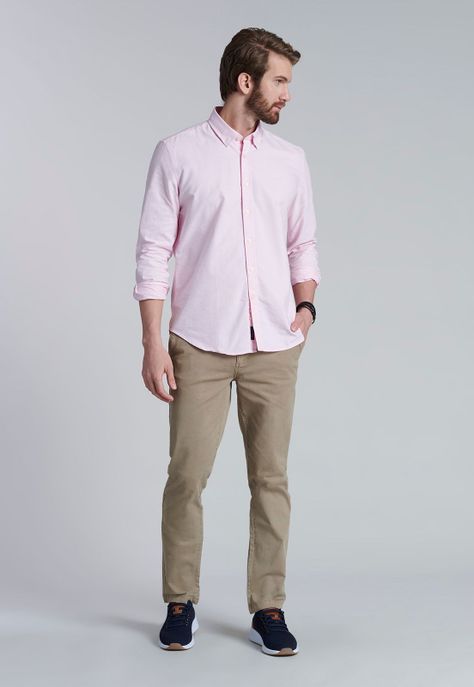 Camisa Sport Oxford Pink-1