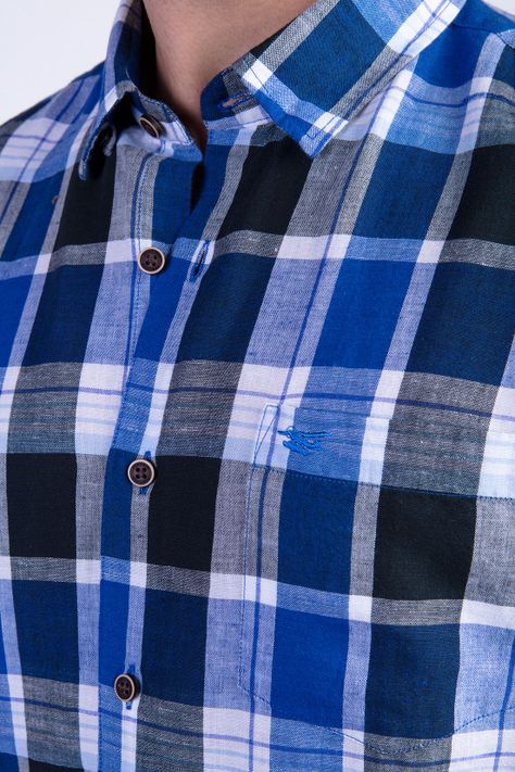 Camisa Checkered Irving F Navy-3